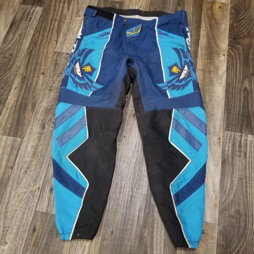 Motorcross Racing Pants Fly‎ Racing F-16 - Blue Black Mens Size 36 Dirty